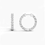 18k Solid Gold Natural Diamond Round Cut Huggie Hoop Earring - View 6 | Riyanika Jewels