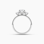 18 Solid Gold Three Stone Lab Grown Diamond Engagement Ring - Alternate Angle | Riyanika Jewels