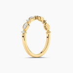 14K Natural Diamond Round Cut Half Eternity Band