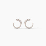 14k Solid Gold Round Natural Diamond Hoop Earring | Riyanika Jewels
