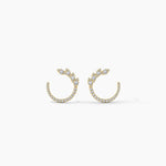 14k Solid Gold Round Natural Diamond Hoop Earring - View 6 | Riyanika Jewels