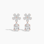 14K Natural Diamond Pear Cut Earrings