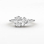 18k Solid Gold Toi et Moi Oval and Heart Cut Natural Diamond Ring - Side View | Riyanika Jewels