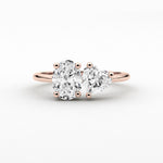 18k Solid Gold Toi et Moi Oval and Heart Cut Natural Diamond Ring - Detail | Riyanika Jewels