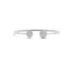 18K Solid Gold 0.50 CTTW Natural Diamond Open Bangle Bracelet - Close Up | Riyanika Jewels