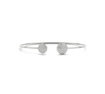 14K Solid Gold 0.50 CTTW Lab Grown Diamond Open Bangle Bracelet