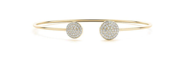 14K Solid Gold 0.50 CTTW Lab Grown Diamond Open Bangle Bracelet