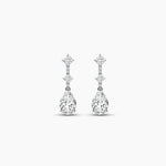 14K Natural Diamond Round Cut Drop Earrings