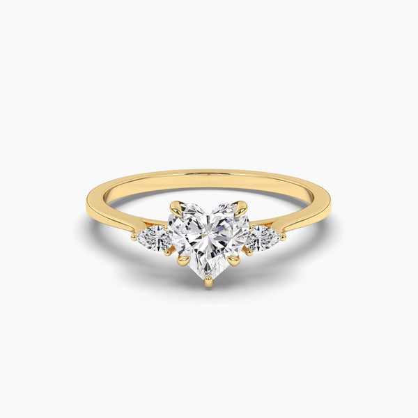 18k Solid Gold 1ct Three Stone Natural Diamond Engagement Ring