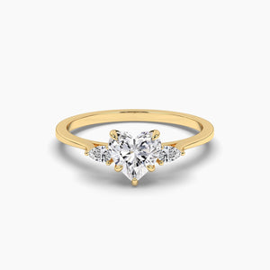18k Solid Gold 1ct Three Stone Natural Diamond Engagement Ring