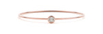 18K Solid Gold 0.35 Ct Natural Diamond Bangle with Bezel-Set Round Stone - Side View | Riyanika Jewels
