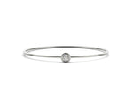 18K Solid Gold 0.35 Ct Lab Grown Diamond Bangle with Bezel-Set Round Stone - Detail