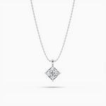 18k Solid Gold Natural Diamond Minimalist Solitaire Pendant Necklace - Side View | Riyanika Jewels