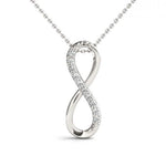 18K Solid Gold Natural Diamond Infinity Pendant Necklace - View 7 | Riyanika Jewels