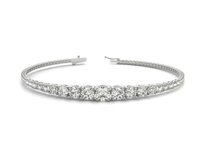 18K Solid Gold 3.00 CT Natural Diamond Graduated Tennis Bracelet