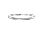 18K Solid Gold 0.15 CT Natural Diamond Dual-Wire Bangle