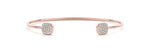 18K Solid Gold 0.33 CT Natural Diamond Open Bangle Bracelet - Side View | Riyanika Jewels