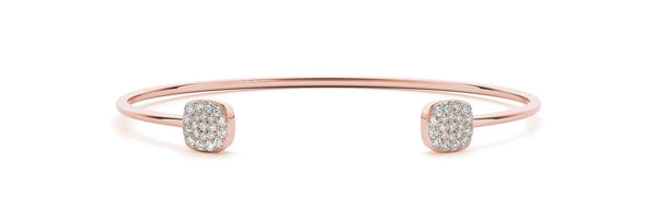 18K Solid Gold 0.33 CT Natural Diamond Open Bangle Bracelet - Side View | Riyanika Jewels