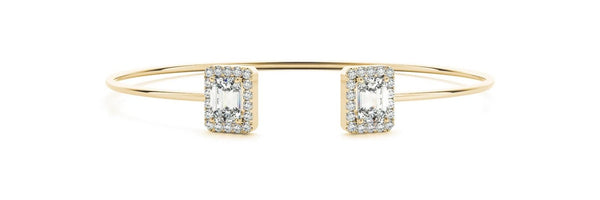 18K Solid Gold 2.33 CT Natural Diamond Bypass Cuff Bracelet