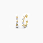 14k Solid Gold Pear & Oval Shape Natural Diamond Hoop Earring | Riyanika Jewels