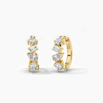 18K Solid Gold Natural Diamond Multi-Shape Huggie Earrings