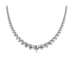 18K Solid Gold Natural Diamond Graduated Tennis Necklace - Side View | Riyanika Jewels