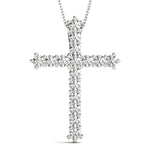 18K Solid Gold 16 Stone Lab Grown Diamond Cross Pendant - View 6 | Riyanika Jewels