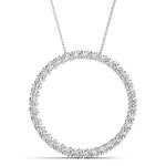 18K Solid Gold 1.00 CTW Natural Diamond Circle Pendant Necklace - View 8 | Riyanika Jewels