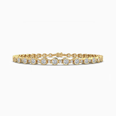 14K Natural Diamond Round Cut Tennis Bracelet