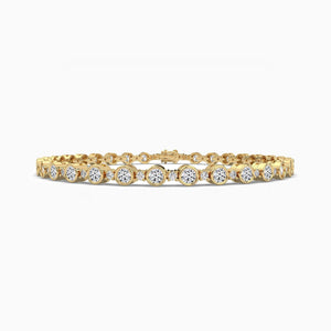 18K Solid Gold Natural Diamond Round Cut Tennis Bracelet