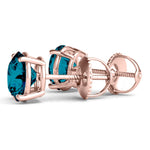14K 1ct Natural Diamond Round Cut Stud Earrings