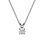 18K Solid Gold Lab Grown Diamond Solitaire Pendant Necklace - Side View | Riyanika Jewels