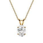 14K Lab Grown Diamond Oval Cut Solitaire Pendant Necklace