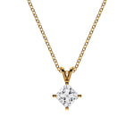 18K Solid Gold Princess Cut Natural Diamond Necklace