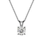 14K 1ct Lab Grown Diamond Cushion Cut Solitaire Pendant Necklace