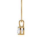 14K 1ct Natural Diamond Cushion Cut Pendant Necklace