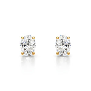 14K Lab Grown Diamond Oval Cut Stud Earrings