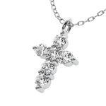 18K Solid Gold 1.50 CT Lab Grown Diamond Cross Pendant Necklace - Alternate Angle | Riyanika Jewels