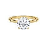 18K Solid Gold 1CT Natural Diamond Round Engagement Ring