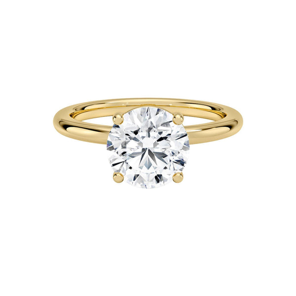 18K Solid Gold 1CT Natural Diamond Round Engagement Ring