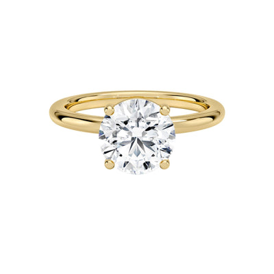 18K Solid Gold 1CT Natural Diamond Round Engagement Ring