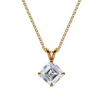 14K Lab Grown Diamond Asscher Cut Solitaire Necklace