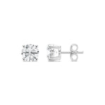 18K Solid Gold Lab Grown Diamond Round-Cut Stud Earrings - Close Up | Riyanika Jewels