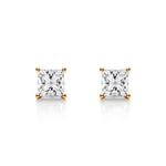 14K Lab Grown Diamond Princess Cut Stud Earrings