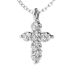 18K Solid Gold 1.50 CT Lab Grown Diamond Cross Pendant Necklace - Close Up | Riyanika Jewels
