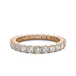18K Solid Gold 1 CT Natural Diamond Eternity Wedding Band - Alternate Angle | Riyanika Jewels