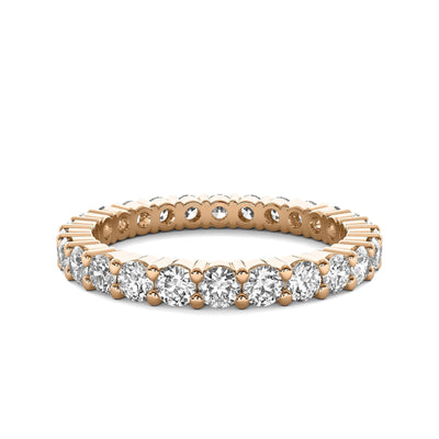 18K Solid Gold 2.00 CT Natural Diamond Eternity Wedding Band