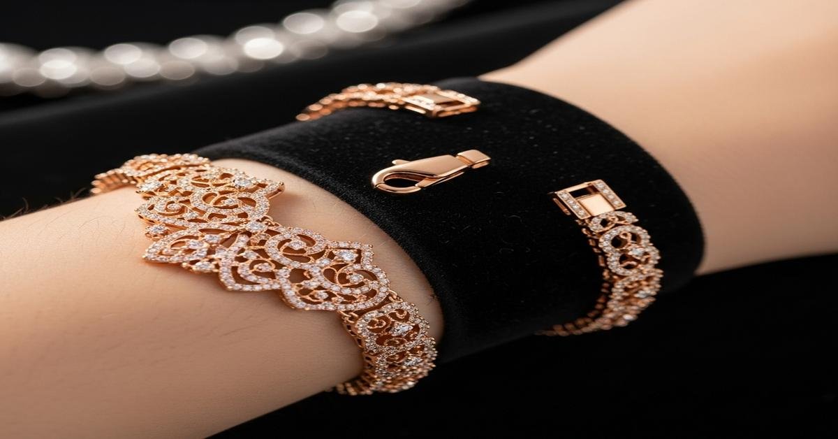 Convertible gold jewelry designed to transform between necklace and bracelet styles