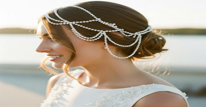 Modern bridal pearl jewelry with baroque pearls and 18K gold accents
