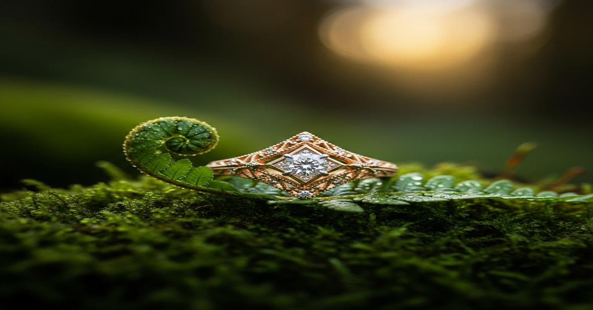 18K gold recycled jewelry and lab-grown diamond pieces representing the future of sustainable luxury jewelry